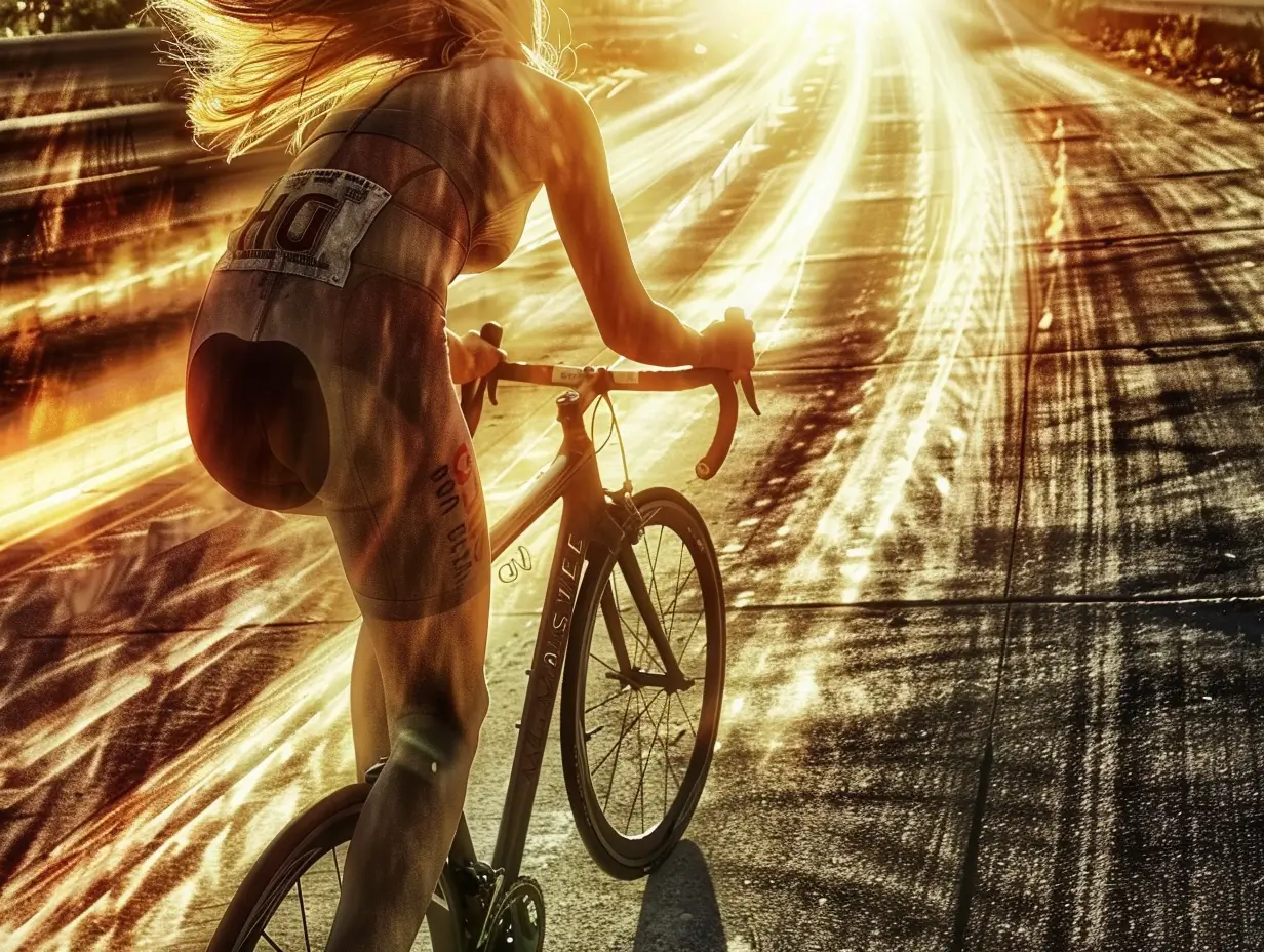 Cycliste professionnel en montée, affichant les données de puissance, illustrant la performance et la prédiction des vainqueurs des grands tours.