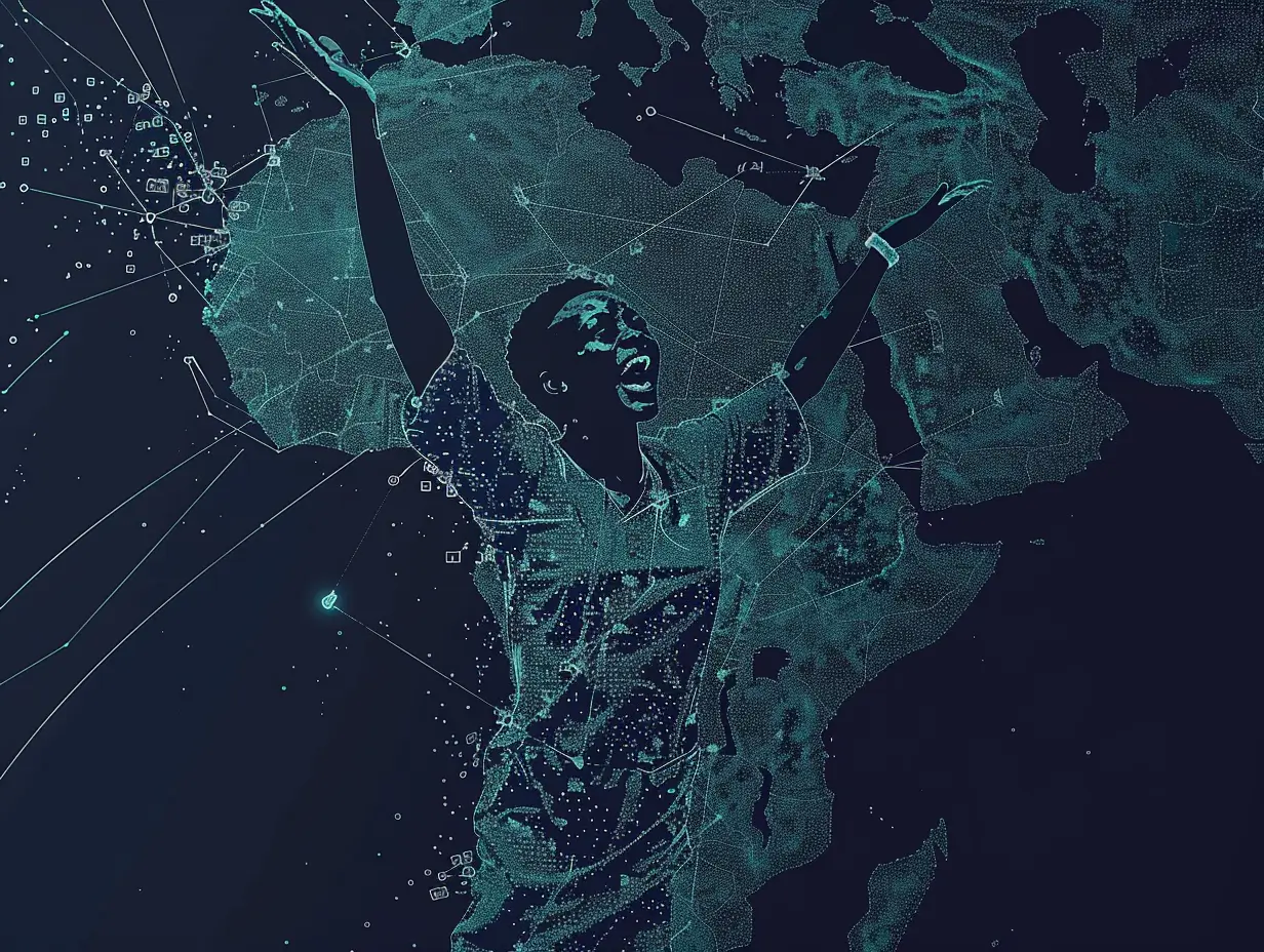 Carte de l’Afrique illustrant l’engagement des fans lors de la Coupe d’Afrique des Nations 2025, avec données et passion du football africain.